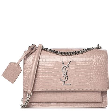 sunset chain wallet ysl pink|SAINT LAURENT Calfskin Monogram Sunset Chain .